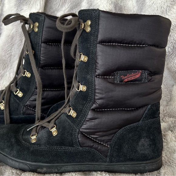 Timberland EUC Black Suede Deering Puffer Winter Boots Size 10 - Picture 2 of 10